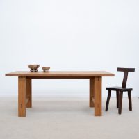 Table de repas en orme Maison REGAIN France vers 1970