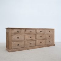 Grand meuble de métier en bois ancien à 12 tiroirs