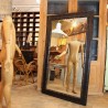 Large wooden shop mirror 1950