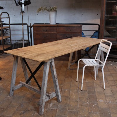 Wooden  french workshop table