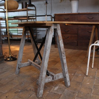 Wooden  french workshop table