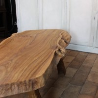 Grande table basse tronc d'arbre design 1950