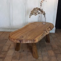 Large tree trunk coffee table design 1950