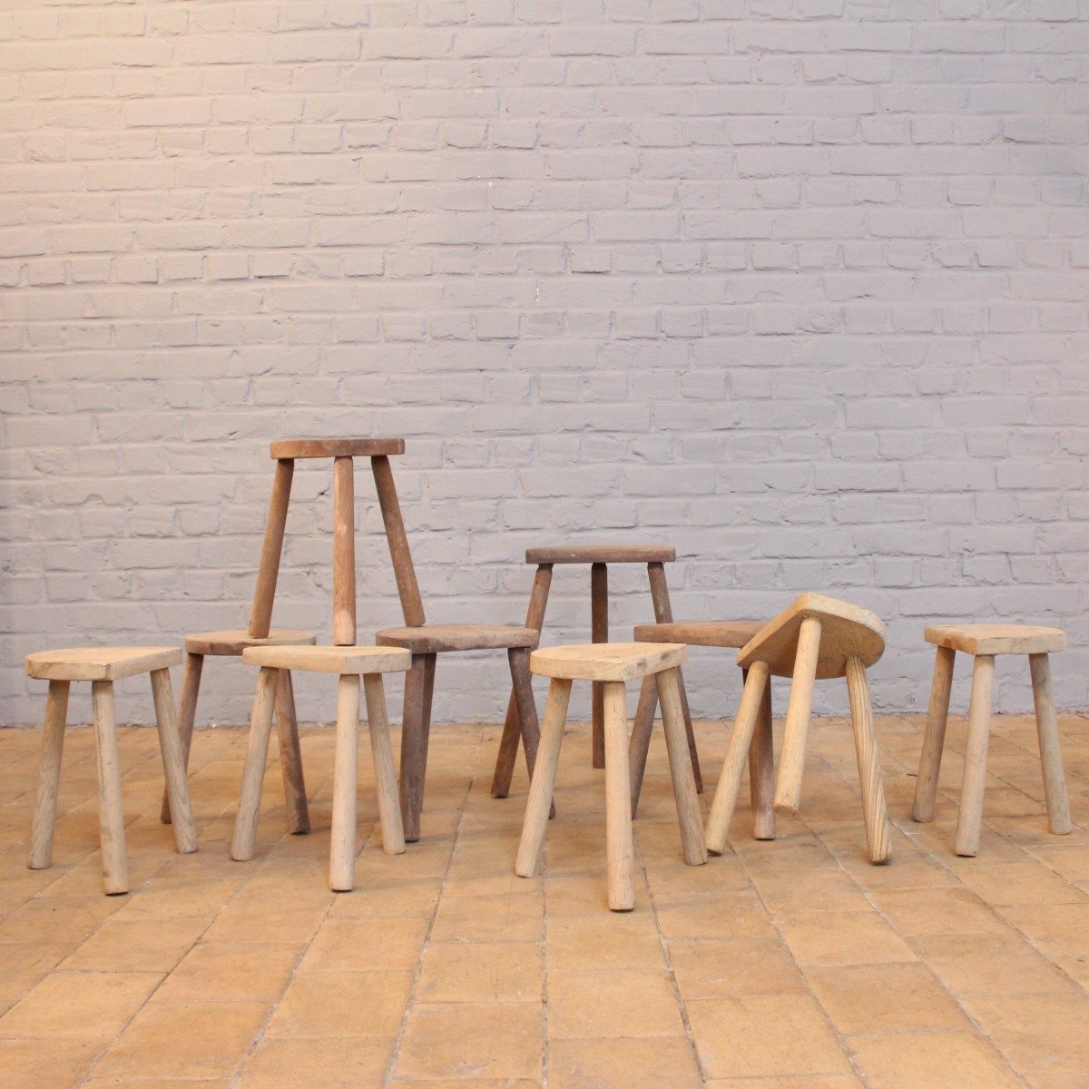 Tabouret/Banc De Traite En Bois De Sapin Gisela Graham - Style Cottage 60 Cm (Naturel)