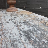 Ancienne table industrielle de drapier en bois