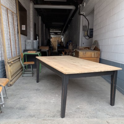 Large wooden farm table