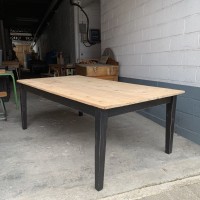 Large wooden farm table