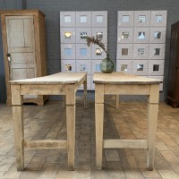 Pair of raw wood console