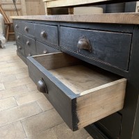 Industrial TV cabinet in wood French antique