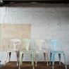 Set of 4 Multipl's metal industrial chairs