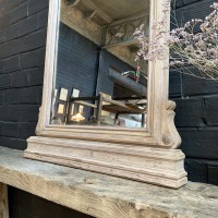 Ancien miroir de commerce en bois