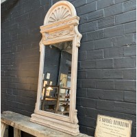 Ancien miroir de commerce en bois