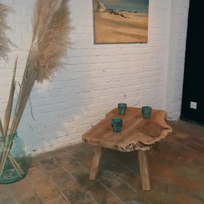 Brutalist coffee table in wood