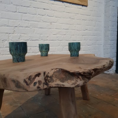 Brutalist coffee table in wood