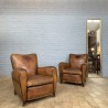 Pair of leather club armchairs 1930
