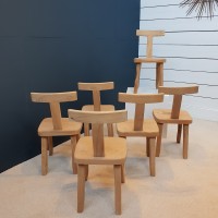 Set of 6 brutalist chairs "Olavi Hanninen"