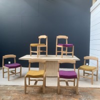 Série de 6 chaises en chêne de Guillerme et Chambron