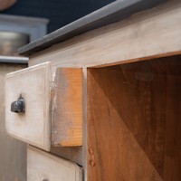 Pair of wooden workshop furniture