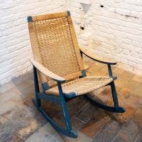 Rocking chair wood and strings 1970