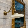 Wall lamp in glass and brass Holophane
