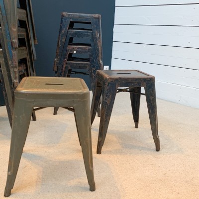 Set of 22 Tolix industrial stools