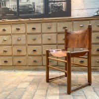 Ancienne chaises cuir et bois des années 50