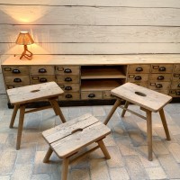 Set of french primitive stools