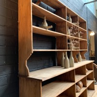 French wooden grocery shelf