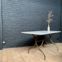 Series of 4 French bistro tables from the 1930s
