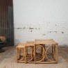 Rattan and cane nesting table
