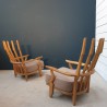 Pair of GUILLERME  and CHAMBRON armchairs