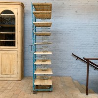 Metal and wood bakery shelf