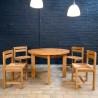 Vintage table and chairs in elm 1970