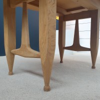 French oak dining table by GUILLERME and CHAMBRON