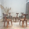 Set of 6  brutaliste elm chair