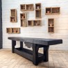 Console primitive noire en bois