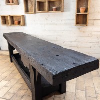 Primitive black wooden console