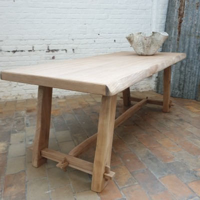 french primitive elm dining table