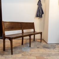 French wooden station bench