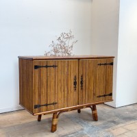 Vintage sideboard by Audoux minet in bamboo 1960
