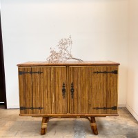 Vintage sideboard by Audoux minet in bamboo 1960
