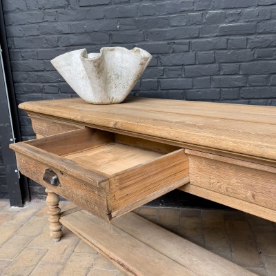 Oak French drapery table