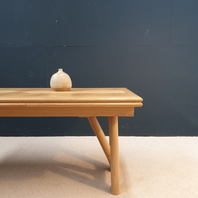 French oak table by GUILLERME and CHAMBRON 1950