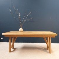 French oak table by GUILLERME and CHAMBRON 1950