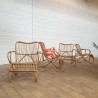 Set of four rattan armchairs