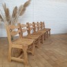 Set of 6 oak chairs and straw seat