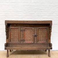 19th century carved wood cabinet