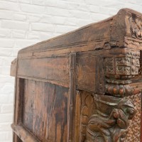 19th century carved wood cabinet