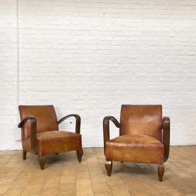 Pair of leather armchairs from the 1930s