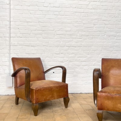 Pair of leather armchairs from the 1930s